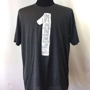 IT WORKS! Men's 100% Polyester "One Person Can Change the World" t-shirt Size L